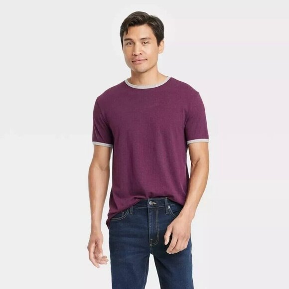 Men's Short Sleeve T-Shirt Tee Pullover - Goodfellow & Co Plum Purple Size XL - Picture 1 of 10